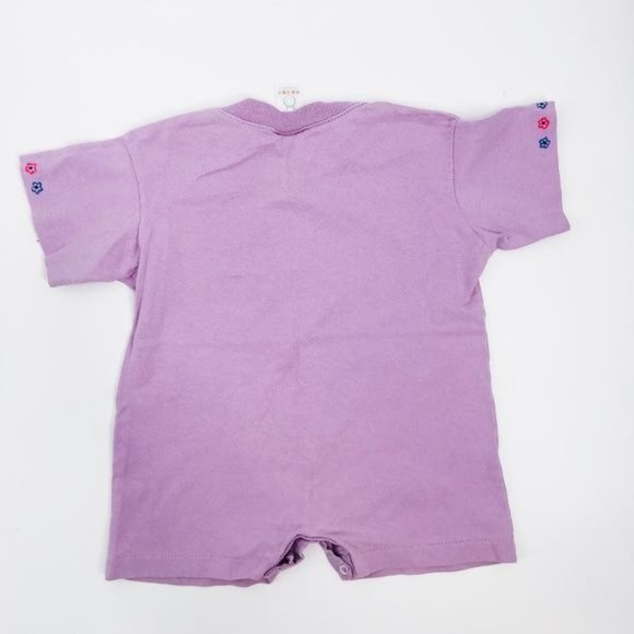 Vintage Light Purple Flower & Sheep Onesie with Buttons - 18M - Picture 6 of 8